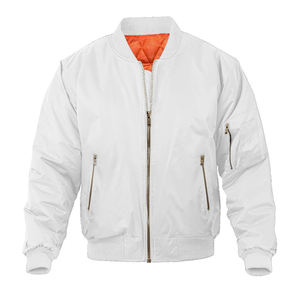 Chaqueta bomber de color sólido para hombre, a prueba de viento, cálida para invierno, a prueba de viento, de manga larga, cómoda chaqueta bomber para hombre - Product Image 1