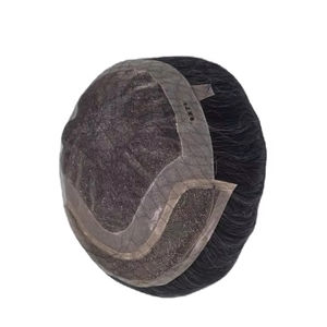 วิกผมแท้แบบโมโน ฟรอนท์ เลซ ผมจีนแท้ เกรดเวอร์จิ้น เรมี่  แบบแพทช์ ผมหยิกตรง ลอนลึก สี 1b+เทา - Product Image 3