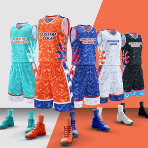 Logo imprimé par Sublimation rouge blanc uniforme de basket-ball pas cher nouveau maillot de basket-ball réversible - Product Image 1