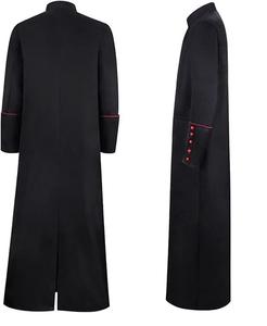 Vêtement de prêtre d'église sur mesure en gros, robe de clergé, robe de prédicateur pour hommes, col montant respirant, robe longue de clergé - Product Image 6