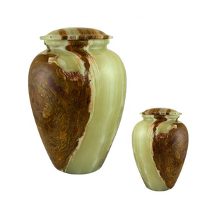 โกศเผาหินอ่อนสีเขียวประดับตกแต่งทำจากหินโมราสีเขียวธรรมชาติงานตามสั่ง - Product Image 1