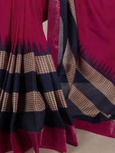 Haute Qualité Poly Coton Avec Impression Et Zari Tissage Travail Saree Fabricant En Gros Usine Au Prix De Gros - Product Image 6