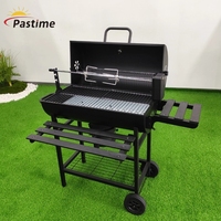 Barbecue rotatif au charbon de bois en acier pour l'arrière-cour avec télécommande et chariot pour une utilisation en extérieur à domicile