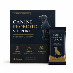 Poudre <span class=keywords><strong>Probiotique</strong></span> en Gros pour Chiens – Sachets Marque Blanche – 2,5 Milliards d'UFC Probiotiques et Prébiotiques <span class=keywords><strong>Inuline</strong></span> pour le Soutien Digestif des Animaux de Compagnie - Product Image 1