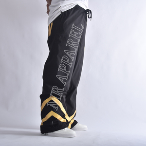 Quần tuyết sọc đen và vàng độc đáo không thấm nước và lông cừu ấm áp-được lót bằng các vòng đai và còng cinch có thể điều chỉnh - Product Image 3