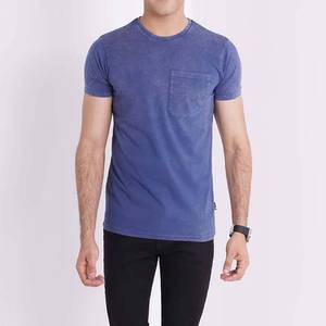 2025 nuevo diseño de Camiseta con estampado personalizado 100% algodón en blanco Vintage Camiseta de manga corta para hombre de gran tamaño lavado ácido camisetas con bolsillos - Product Image 4