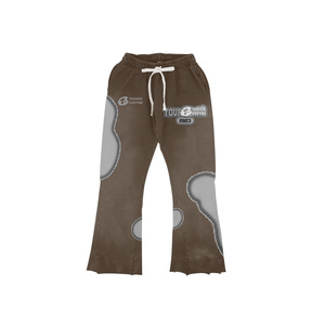 Conjunto de pantalones de chándal y Sudadera con capucha de lavado ácido de peso pesado unisex, Impresión de logotipo personalizado de talla grande, transpirable para la temporada de verano - Product Image 4