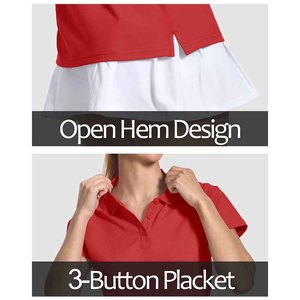 Todos los días se usa fácilmente para mujer de manga corta para Polo Logotipo personalizado Polos de excelente calidad para mujer - Product Image 5