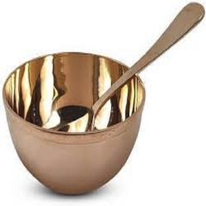 ชามทองแดงสำหรับซุปและข้าวดีไซน์โลหะแบบดั้งเดิมหรูหราบริสุทธิ์สำหรับเสิร์ฟผลไม้และผสมวัสดุทำจากเหล็ก - Product Image 1