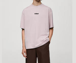 Camisetas de cuello redondo de algodón pesado de gran tamaño para hombres, Camisetas básicas esenciales suaves clásicas, ropa teñida, técnica de manga corta - Product Image 1