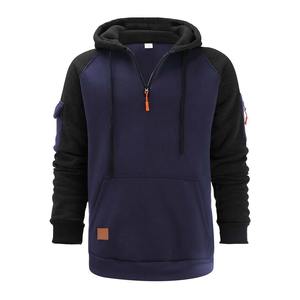 Autumn Winter Men's Leisure Sports Hoodie <b>Jumper</b> Multi-Zip Arm Pocket Solid Dye-<b>Plain</b> Digital Puff for Outdoor Activities - Product Image 1