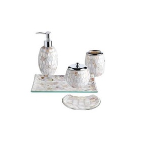 Latest MOP Bathroom Set Hot Selling Eco-Friendly <b>Mother</b> of Pearl Bathroom Set Manufacture Handicraft From India - Product Image 2