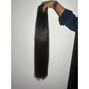 Natural Straight Human <b>Cheap</b> Remy Hair Bundles Cuticles Aligned Unprocessed Tangle-Free Raw Human Hair <b>Extension</b> Indian Exporter - Product Image 1