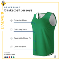 Camisetas de Baloncesto Ligeras, Reversibles, Transpirables, Antibacterianas, de Malla, Tallas Grandes, Hechas en Pakistán, de Doble Cara, para Equipos