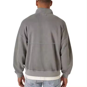 Haute qualité hommes quart Zip cou col montant sweat Sport Y2K fermeture éclair demi fermeture éclair pull à capuche sweat hommes - Product Image 6