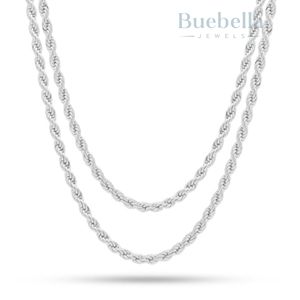 Hot Sale 925 <b>Silver</b> 14K Gold Plated 3mm Moissanite Rope Chain <b>Choker</b> Set for Men Premium <b>Necklaces</b> - Product Image 4