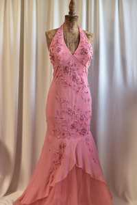 Collection d'usine 2025 robe de soirée en mousseline de soie perlée à la main pour les femmes sans manches longue robe de soirée avec Logo avant - Product Image 5