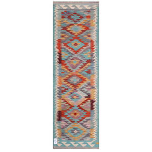 Alfombra Kilim de Maimana, Afganistán, 196 x 63 cm, Alfombras y Juegos de Alfombras - Product Image 1