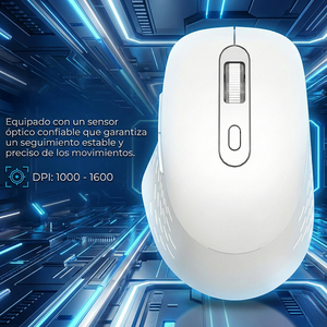 Mouse da Gaming Wireless Super Silenzioso 2.4GHz con Retroilluminazione LED, Tracciamento Ottico, Interfaccia USB, Bianco e Nero per Computer e Laptop - Product Image 1