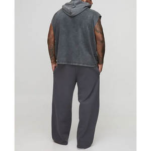 Sweat à capuche délavé personnalisé pour homme, style vintage streetwear, en mélange de coton, coupe oversize décontractée - Product Image 5