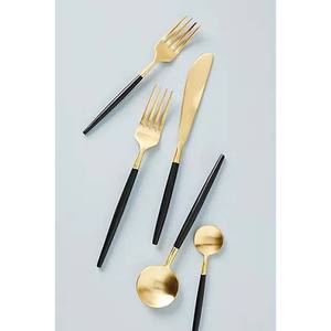 Luxury Stainless Steel Wedding Banquet <b>Gold</b> Plated Cutlery Amazing Modern Long Handle Cutlery Stainless Steel Knife Fork Cutlery - Product Image 5