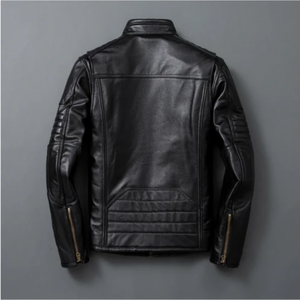 Veste en cuir de vache véritable classique pour homme, style streetwear, logo personnalisé, respirante, fermeture éclair, tailles personnalisées, haut de gamme - Product Image 5