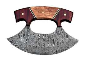 ขายด่วนใบมีดเดี่ยว Ulu มีดดามัสกัสสแตนเลสครัวมีด Ulu ขายพร้อมที่จับไม้ - Product Image 2