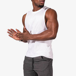 Débardeurs de gymnastique personnalisés pour hommes Sporty Fitness Gilet musculaire en coton sans manches avec broderie Singlets de musculation personnalisés - Product Image 3