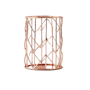 Élégant usine vente en gros métal Rose or couleur placage bureau maison métal maille bureau fil métallique porte-stylo - Product Image 1