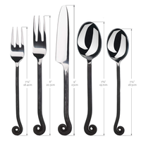Ensemble de Couverts de Luxe en Acier Inoxydable Style Baroque Élégant et Durable pour Mariage, Finition Miroir, Fourchette Couteau Cuillère, Vaisselle de Table de Luxe en Gros