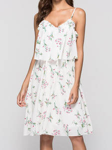 Meilleure vente Robe sexy à imprimé floral et dos nu et à bretelles réglables, col en V, robes pour femmes de grande taille - Product Image 5