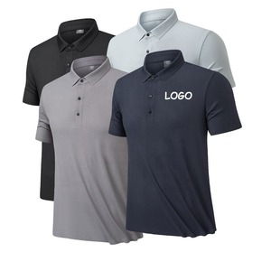 2025 verano Color personalizado Camiseta de manga corta secado rápido hielo fresco malla solapa Color sólido Slit Polo para publicidad al por mayor - Product Image 1