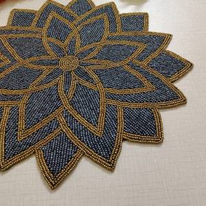 <b>Beaded</b> <b>Placemat</b> Handmade Non-Slip Durable Luxury Dining Holiday Decor Unique Piece MS Handicraft Housewarming - Product Image 2