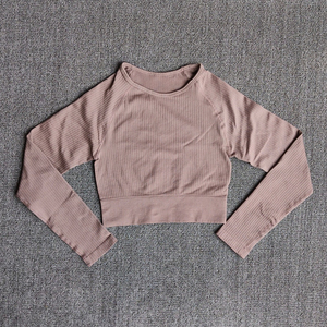 Conjuntos de ropa de Yoga de color sólido para mujer, excelente elasticidad, transpirable, personalizado para ejercicios, cintura media, conjunto de 2 piezas, logotipo frontal Simple - Product Image 4