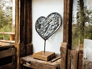 Sculpture de table en forme de cœur mécanique créative, pièce maîtresse industrielle en métal pour la maison, le bureau, la fête, les cadeaux, la décoration - Product Image 4