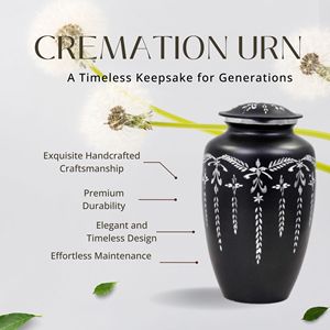 Urna de cremación grabada con diamantes de plata para cenizas de adultos, urna conmemorativa hecha a mano para un tributo personalizado - Product Image 5