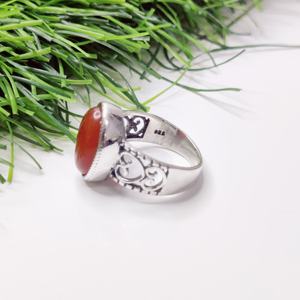 แหวนเงิน Carnelian Cabochon แหวนเงินดีไซน์เนอร์แหวนน้ำหนักเบา - Product Image 4