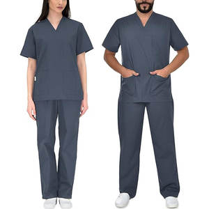 Custom-Made Unisex Medical Suit <b>Set</b> Anti-Bacterial Soft Cotton-Polyester Canvas Uniforms <b>Doctors</b> Nurses Hospital Use Custom Logo - Product Image 1