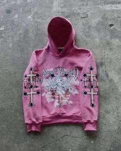 เสื้อฮู้ดดี้ผ้าฟลีซหนานุ่ม 100% คอตตอน ทรงโอเวอร์ไซส์ สไตล์สตรีทแวร์สำหรับฤดูหนาว พร้อมโลโก้พิมพ์ด้านหน้าแบบยูนิเซ็กซ์ที่เป็นมิตรต่อสิ่งแวดล้อม - Product Image 3