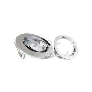 Portatesta regolabile rotondo GU10 MR16 LED con anello cromato/portalampada - Product Image 2