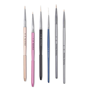 Vendita calda USA vendita all'ingrosso 4/8/12/20/25mm su misura capelli Nylon/rivestimento Kolinsky pennelli rosa striscia dettaglio sottile rivestimento Nail Art <span class=keywords><strong>Brush</strong></span> - Product Image 4