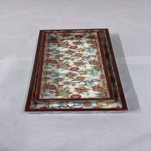 Unique Meena Tray Handcrafted Durable Eco-Friendly Non-Toxic Acacia Wood Engraved Indian Classic Customizable 100pcs Giveaways - Product Image 3