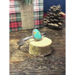 Southwest #18 Kingman Turquoise Sterling <b>Silver</b> <b>Cuff</b> <b>Bracelet</b> Made Style-Fashionable Kingman Turquoise Sterling <b>Cuff</b> <b>Bracelet</b> - Product Image 3