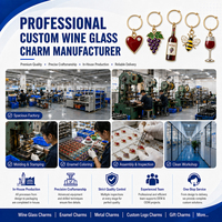 Breloques de verre à vin personnalisées en forme de cœur avec logo et nom, pour verres à pied, vente en gros du fabricant