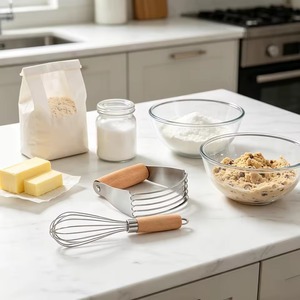 เครื่องตีแป้งสแตนเลส 5 ใบมีด เครื่องตัดแป้งโลหะ ด้ามไม้ สำหรับทำขนมอบ - Product Image 2