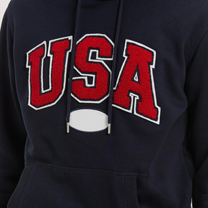 Nueva llegada de invierno sudaderas con capucha 3D bordado Chenille en blanco sudaderas con capucha OEM servicio frontal Chenille bordado pareja - Product Image 3