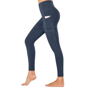 Leggings en tissu doux avec ceinture large pour un ajustement sûr Leggings extensibles avec contrôle de l'humidité - Product Image 3