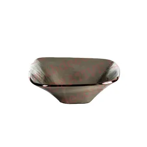 新款上市金属铝铸造方形水果碗镀镍餐桌装饰
