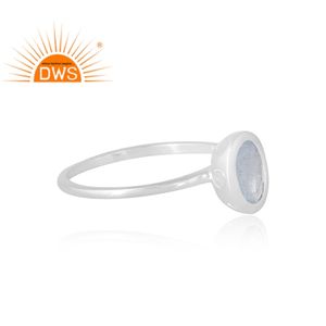 แหวนพลอยอความารีนธรรมชาติทำจากเงินสเตอลิง925ดีไซน์ที่ดีที่สุดเครื่องประดับตามสั่งสำหรับเป็นของขวัญสำหรับผู้หญิงสำหรับผู้หญิง - Product Image 4