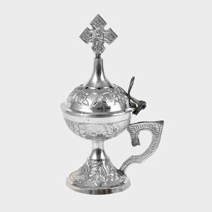Brass Incense <b>Burner</b> With <b>Silver</b> Finished Religious Accessories Metal Incense <b>Burner</b> Indian Style Handmade Incense <b>Burner</b> Gifts - Product Image 1